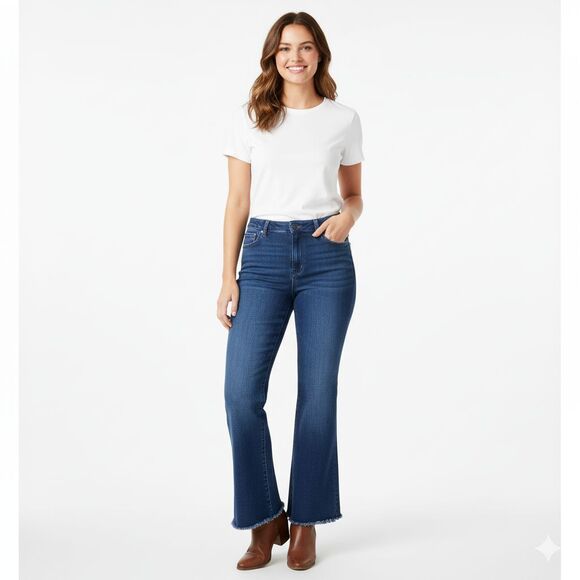 American Eagle Flare Bootcut High Rise Y2K Festival Boho Womens Jeans 10 Short - Picture 7 of 8